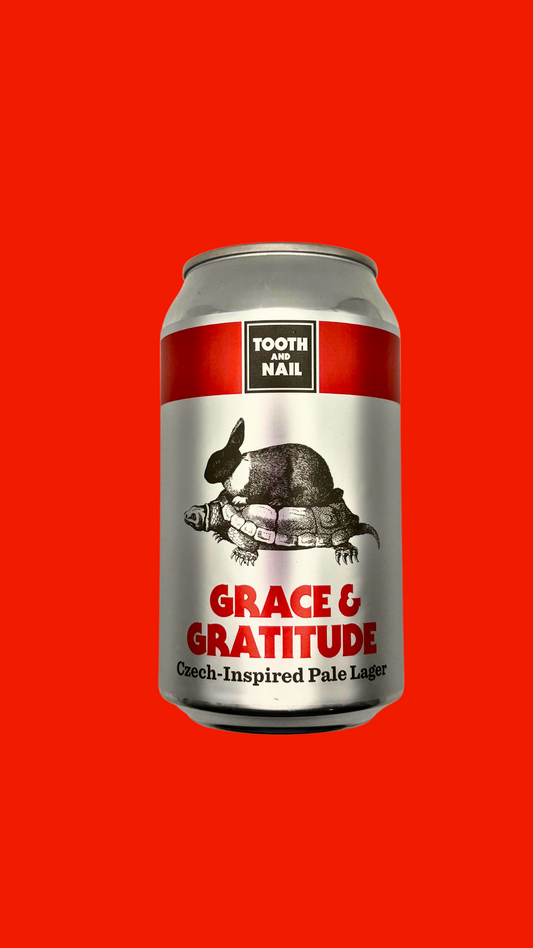 GRACE & GRATITUDE Whole Cone Saaz Lager, 4.5%